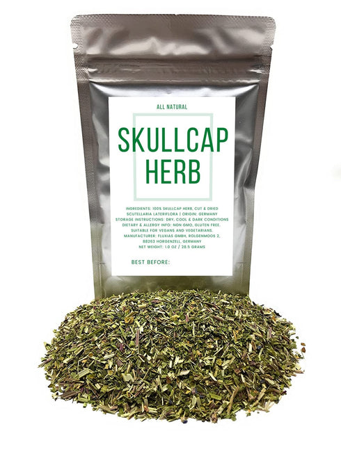 Skullcap Scutellaria Scullcap Herb from Germany - Natural, Cut & Dried Scutellaria Lateriflora - Net Weight: 1oz/28.5g...