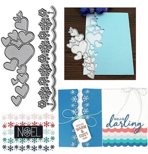 Love Heart Lace Cutting Dies, Snowflake Border Die Cuts Metal Embossing Stencils Template Mould for Card Scrapbooking and DIY Craft Album Paper Ca...