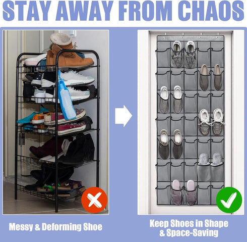 Over the Door Shoe Organizers 35 Mesh Pockets Hanging Shoe Organizer Shoe Rack for Closet Entryway Bedroom Bathroom Pantry Shoe Holder for Men Sne...