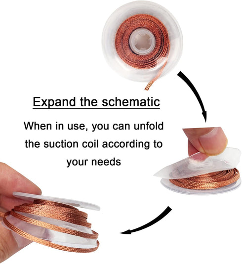 Solder Wicks?No-Clean Solder Wick?10ft Length 2 Pieces Desoldering Braided Wicks. Solder Removal Tool?Desoldering Wick Used to Remove the Solder a...