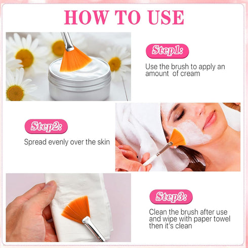 60 Pcs Fan Facial Brush Multi Use Mask Brush Slim Soft, Face Mask Applicator Makeup Cosmetic Skincare Tools for Women Girls Esthetician Mud Clay M...
