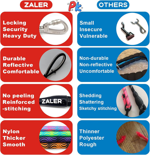 Rope Dog Leash, 4/5/6/10/15/20/30/50 Foot Heavy Duty Dog Leashes with Carabiner, Nylon Pet Dog Lead for Large and Medium Dogs (4FT, Blue Pink)...