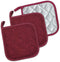 DII Basic Terry Collection Quilted 100% Cotton, Potholder, Wine, 3 Piece...