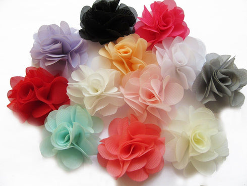 YYCRAFT Pack of 30 Chiffon Flower 1.5" Hair Flower Headband-Mix Color...