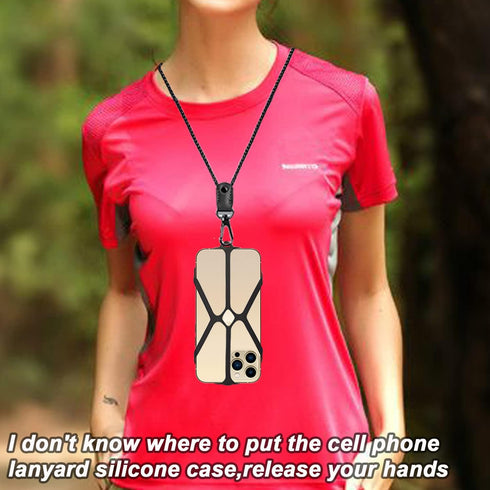Cell Phone Lanyard, Phone Lanyards for Around The Neck, 2 in 1 Phone Strap with Silicone Phone Holder and Patch, Fits iPhone and Most Cell Phones ...