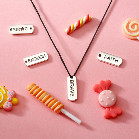 80 Pieces Word Charms Pendants Engraved Motivational Charms Pendants Jewelry Making Accessories for DIY Necklaces, Bracelets, Key Chains(Silver)...