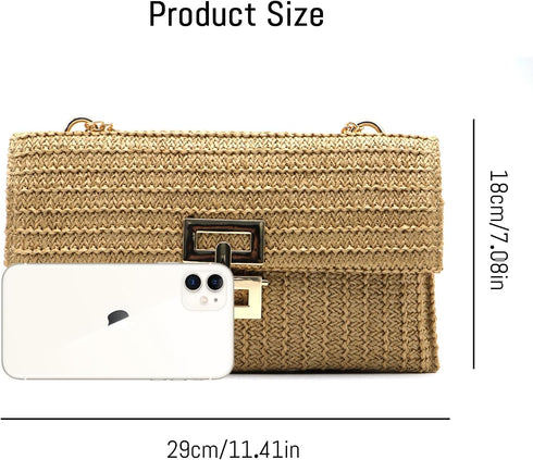Straw Clutch Purses Women,Clutch Wallet Rattan,Vintage Summer Straw Beach Bag Boho Raffia Beach Bags Evening Bag...