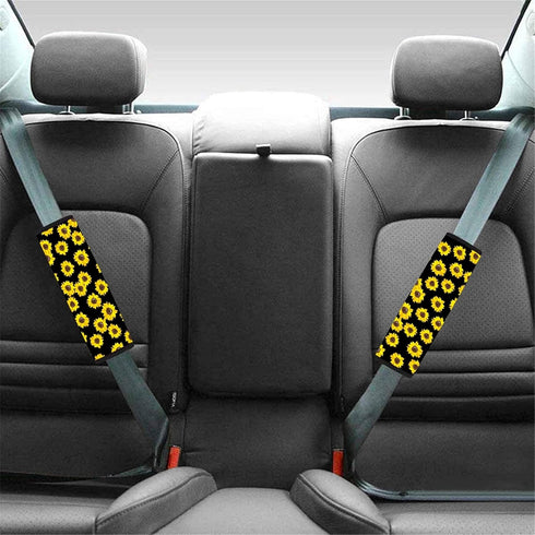 JEOCODY Sunflower Cow Print Seat Belt Shoulder Pad for More Comfortable Driving, Car, Truck, SUV, Airplane,Carmera Backpack Straps 2 Packs...