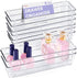 HOUSE DAY Desk Drawer Organizer Bins 8 PCS, 9*3*2" Clear Drawer Organizers with Silicone Pads, Vanity Organizers and Storage, Non Slip Plastic Dra...