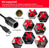 USB C Male to 12V Adapter, USB to Car Cigarette Lighter Socket Converter Cable (2-Pack)......