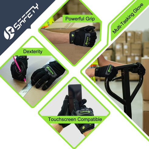 JKSafety High Performance Utility Work Gloves, all Purposes Mechanical Gloves, Guantes de Trabajo, for men and women, safety utility for works (G2...