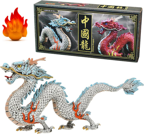 Gemini&Genius Chinese Dragon Toys, 2024 Year of The Sea Dragon Mascot Action Figures, Standing Dragon Animals, Toy Gifts or Ornament for Chinese N...