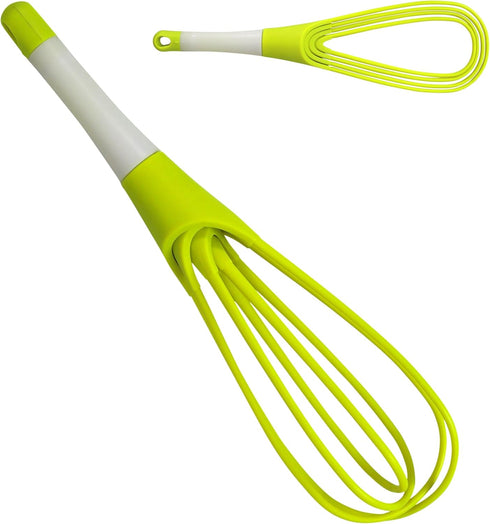 Iconikal 12-Inch Collapsible 2-In-1 Balloon/Flat Whisk, Green...