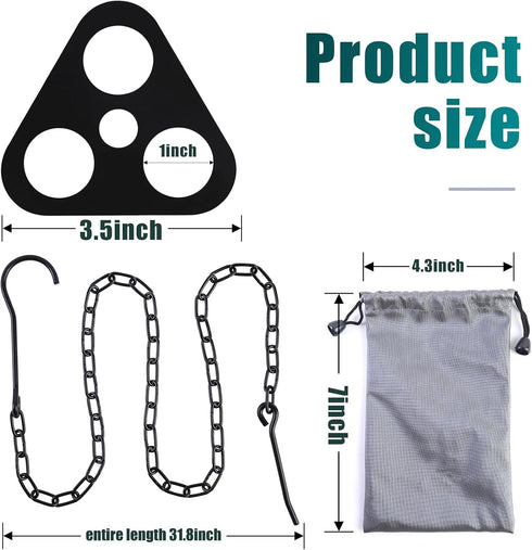 Camping Tripod Board-camping essentials?Turn Branches into Campfire Tripod ?fire pit grill?with Adjustable Chain for Hanging Cookware,Portable Cam...