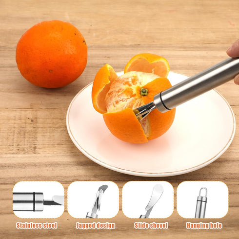 Stainless Steel Orange Peeler, Citrus Peeler Tool Easy to Peel Orange Peeler Cutter with Hanging Loop Orange Peeler Gadget Fruit Peeler Utensils f...