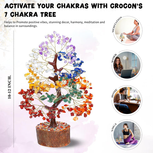 Seven Chakra Crystal Tree Birthday Gifts for Women, Healing Crystal Tree of Life Sister Birthday Gifts Room & Home Decor Gift for Mom Her Positive...