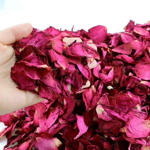 150 Grams/ 5.3 OZ Natural Real Red Rose Flower Petals Dried Rose Petal for Wedding Decoration Bath Foot Bath Wedding Confetti Crafts Accessories (...