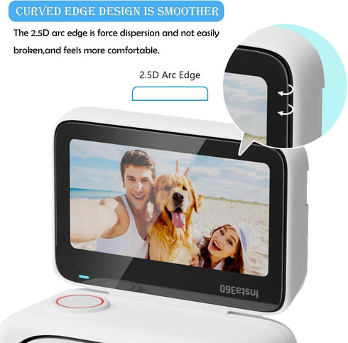 PCTC Insta360 GO 3 Screen Protector + lens Screen Protector Appliable for Insta360 GO 3 Action Camera (3+3Pack), 0.3mm 9H Hardness Tempered Glass ...