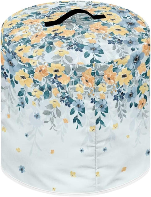 Round Dust Cover for Kitchen Appliance Protective Cover,Floral Printed Durable Rice Cooker Air Fryer Cover 8Qt...