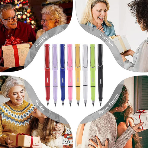 8Pcs Everlasting Pencil, Inkless Pencil with 8 Replacement Tips, Unlimited Writing, Portable Reusable Erasable Writing, for Art Sketch Painting To...