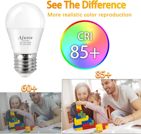 LED Bulb 3W Equivalent 25 Watt Light Bulbs?120V Ceiling Fan Light Bulbs Table Lamp Bulb Warm White 2700K LED Energy Saving Bulb E26 Base, Suitable...