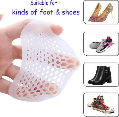 5 Pairs Ball of Foot Cushions, Soft Gel Metatarsal Pads Women Men for Pain Relief, Calluses, Bunions, Corns, Morton Neuromas, Fit for Heels & Shoe...