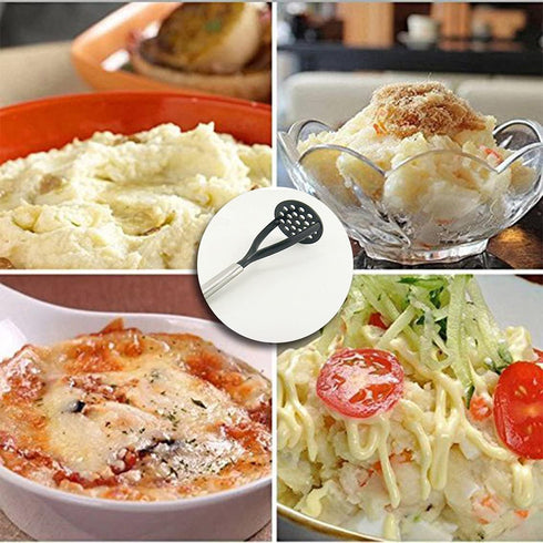 TENTA KITCHEN Good Grips Nylon Potato Solid Masher Ricer Press Blender Crusher for Non-Stick Cookware With Heat Resistant Stay Cool Stainless Stee...