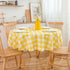 MANGATA CASA Yellow Gingham Round Tablecloth-Checkered Table Cloth Waterproof Kitchen & Table Linens-Polyester Buffalo Plaid Wrinkle Free Table Co...