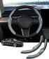 Custom-Fit Steering Wheel Cover for Tesla, Telsa Model 3 / Y Carbon Fiber Steering Wheel Cover for Men/Women, Anti-Slip, Comfortable Grip, Breatha...