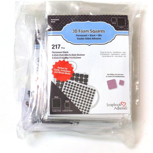 Scrapbook Adhesives By 3L, Pre-Cut 3D Foam Square, Black (Pack of 10) (01615-MP)...
