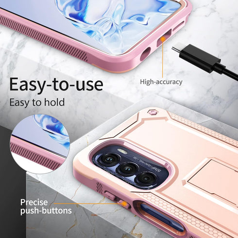 URBANITE for Motorola Moto G Stylus 5G (2022) Case, Military Grade Rugged Shockproof Protective Cover with Screen Protector and Kickstand (Pink)...