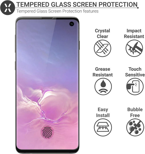 Olixar Screen Protector for Samsung Galaxy S10, Tempered Glass - Reliable Protection, Supports Device Features - Full Video Installation Guide......
