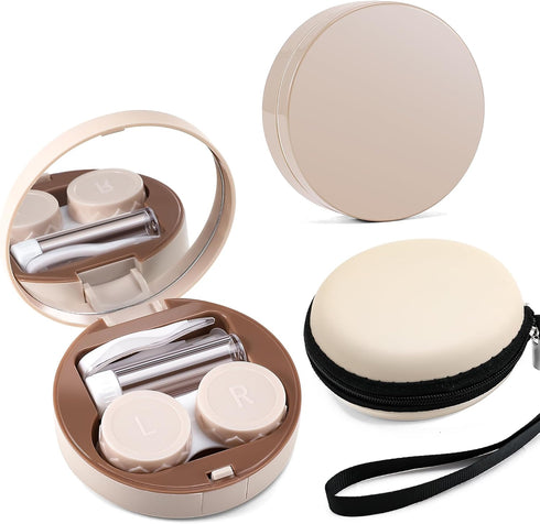 FEISEDY Contact Lens Case, Fashion Portable Contacts Lens Box with Mirror Tweezers Remover Tool Solution Bottle for Travel B0072...