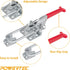 POWERTEC 1PK Toggle Clamp, 700 lbs Holding Capacity, 431 Adjustable U Bolt Latch w/ Antislip Hand Grip for Woodworking Jigs & Fixtures, Smoker, Ti...