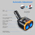 PD20W USB-C QC3.0 Fast Charger Car Adapter 120W 2-Socket Cigarette Lighter Adapter 12/24V with Dual USB-A Separate Switch LED Voltmeter Replaceabl...