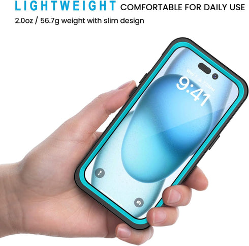 Lanhiem for iPhone 15 Case, IP68 Waterproof Dustproof Shockproof Cases with Built-in Screen Protector, 360 Full Body Protective Heavy Duty Rugged ...