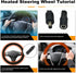 Heated Steering Wheel Cover 15" Steering Wheel Warmer 12V Heated Auto Steering Wheel Protector Cover for Winter Universal Fit Steering Wheel Outer...