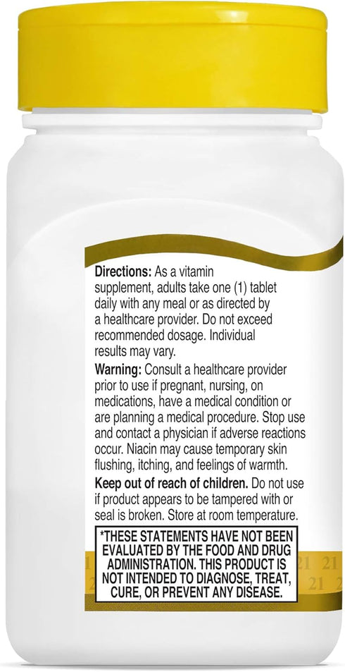 21st Century Niacin 500 mg Prolonged Release Tablets, 100 Count (27474)...