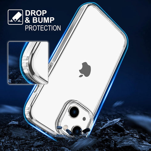 TENOC Phone Case Compatible with iPhone 13 & iPhone 14, Clear Case Non-Yellowing Protective Bumper Hard Back Cover for 6.1 Inch...
