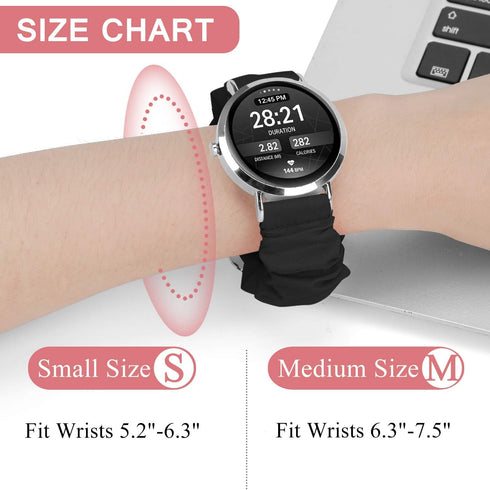 20mm 22mm Scrunchies Watch Bands, Elastic Replacement Bands for Samsung Galaxy Watch 4 5 Pro 6 7 Classic Galaxy Active 1 2 40mm 44mm for Women BWG...