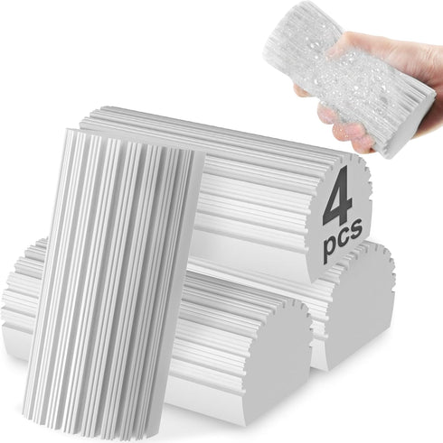 4pcs Damp Dusting Sponge Duster Grey, Household Clean Sponges Duster for Cleaning Baseboards Blinds, Vents, Window Trunk, Scrub Magic Sponge Erase...