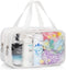 CUBETASTIC Clear Toiletry Bags for Traveling 2 Compartments Dry/Wet Separation Shower Bag with Mesh Draining Section, Portable Clear Makeup Bag & ...