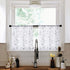 MRTREES Sheer Tier Curtains, Voile Short Kitchen Tiers Rod Pocket, Leaves Embroidery Bathroom Curtain Panels Small Half Window Treatment for Bedro...
