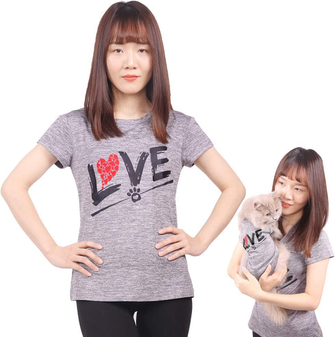 Dog Shirts Love Puppy Shirt Mommy Dad/Pets Clothes, Sleeveless Vest T-Shirt Doggy Clothing Crewneck Womens Sweatshirt, Apparel for Dogs Cats Mom S...