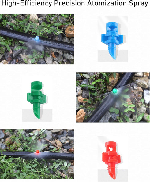 150 Pcs Micro Sprayer Refraction 90/180/360 Degree Automizing Sprinkler Nozzle Irrigation System Garden Lawn Plant Irrigation Water Sprinkler...
