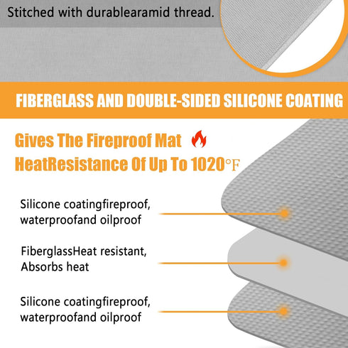 Heat Resistant Mat for Air Fryer,Deep Fryer,Oven,Gray 15x18in Hot Pads for Kitchen Counter Heat Protector,Deep Fryer Coffee Machine Accessories,Un...