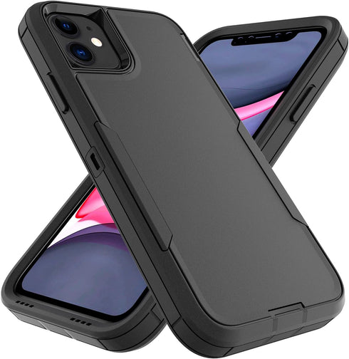 for IPhone 11 Case, Heavy Duty Shockproof Protective iPhone 11 Phone Case with Dual Layer Protection (Black)...