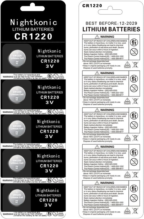 15 Count CR1220 Battery 3V Lithium Button Cell Coin 1220 Batteries...