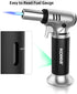 Kollea Butane Torch Lighter, Mini Kitchen Cooking Torch Lighter with Fuel Gauge & Continuous Flame Lock & Nozzle, Culinary Blow Creme Brulee Torch...