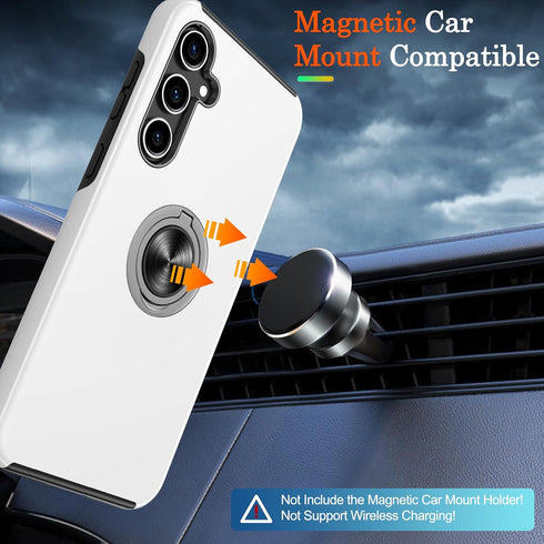 Galaxy S23 FE Case, Samsung Galaxy S23 FE Case with HD Screen Protector, Shockproof Samsung S23 FE Case with 360° Magnetic Ring Holder Kickstand P...